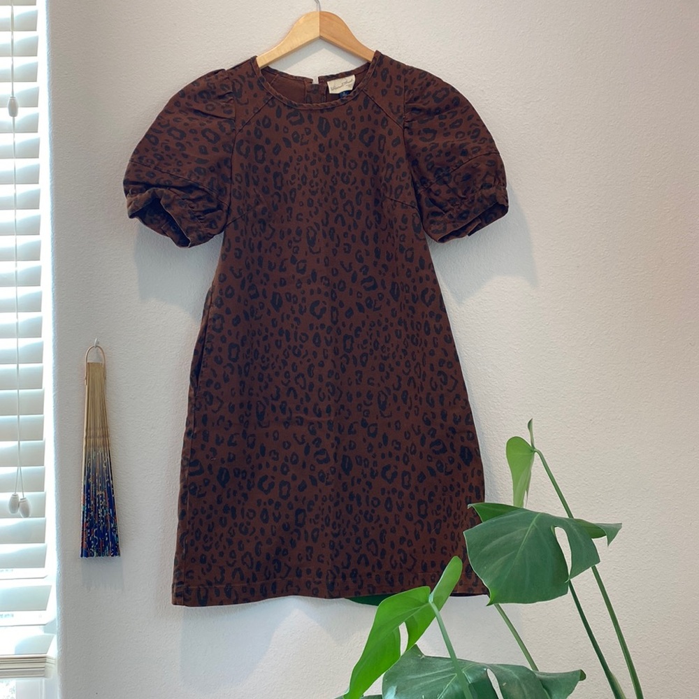 Denim cheetah dress; a great causal dress with pockets!